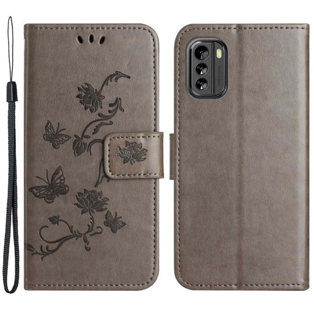  Nokia G60 Leren vlinderhoesje Grijs