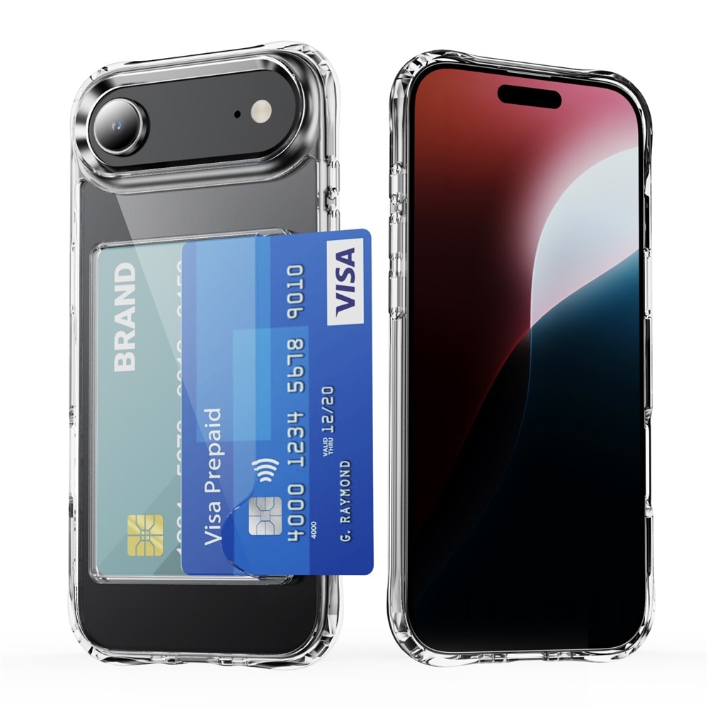 Hybridcase met Cardslot iPhone 17 Air Transparant