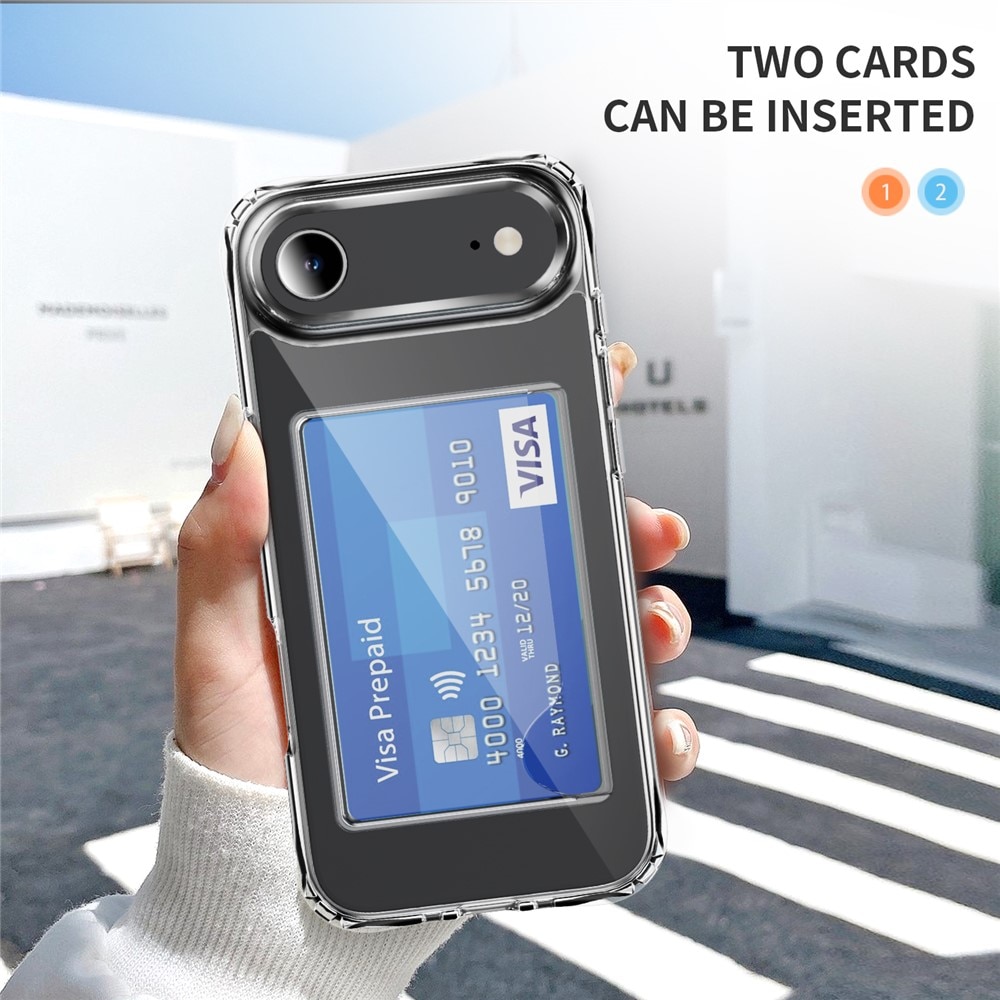 Hybridcase met Cardslot iPhone 17 Air Transparant