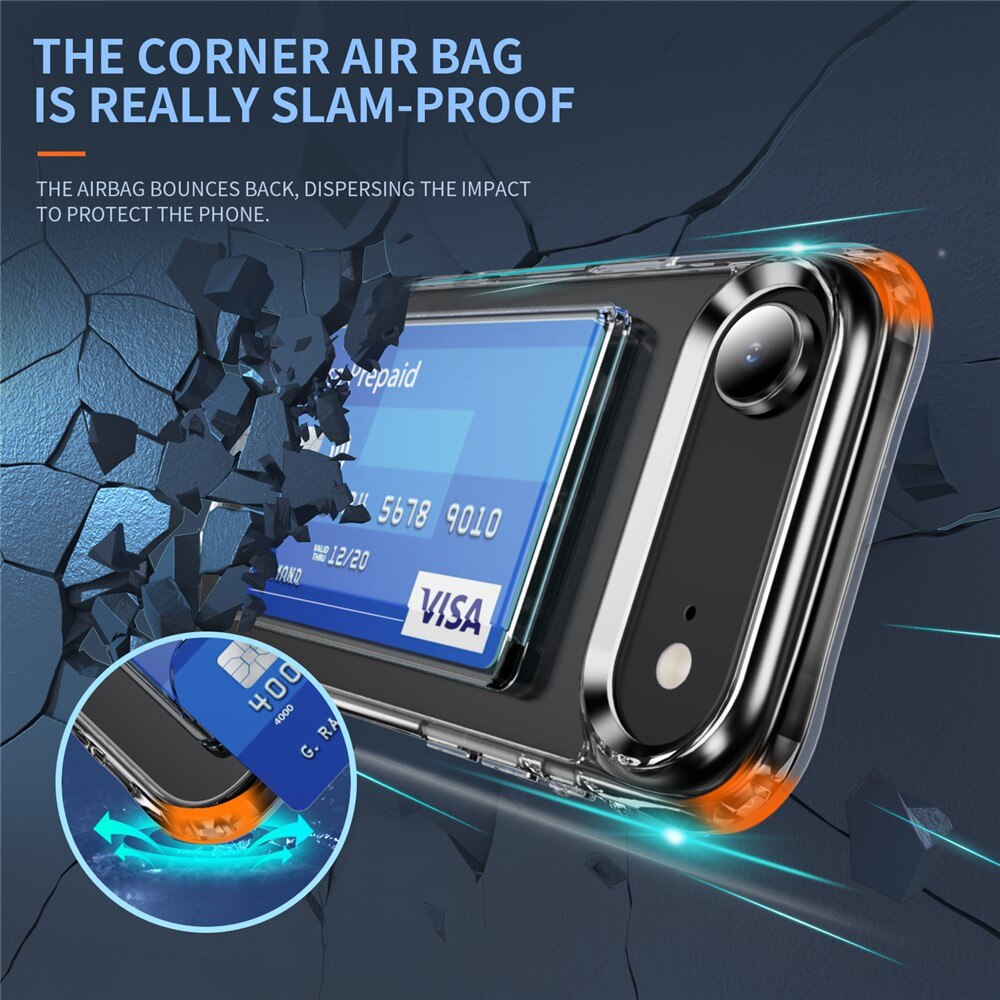 Hybridcase met Cardslot iPhone 17 Air Transparant