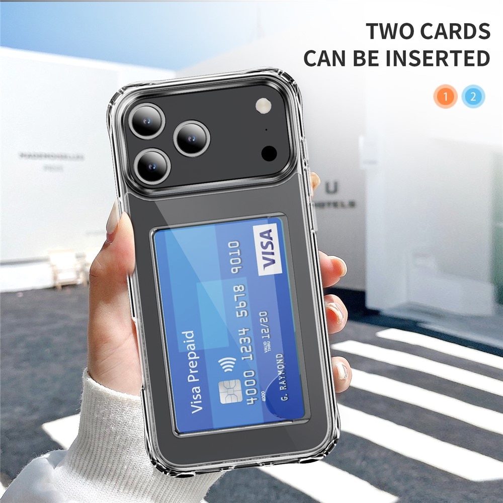 Hybridcase met Cardslot iPhone 17 Pro Transparant