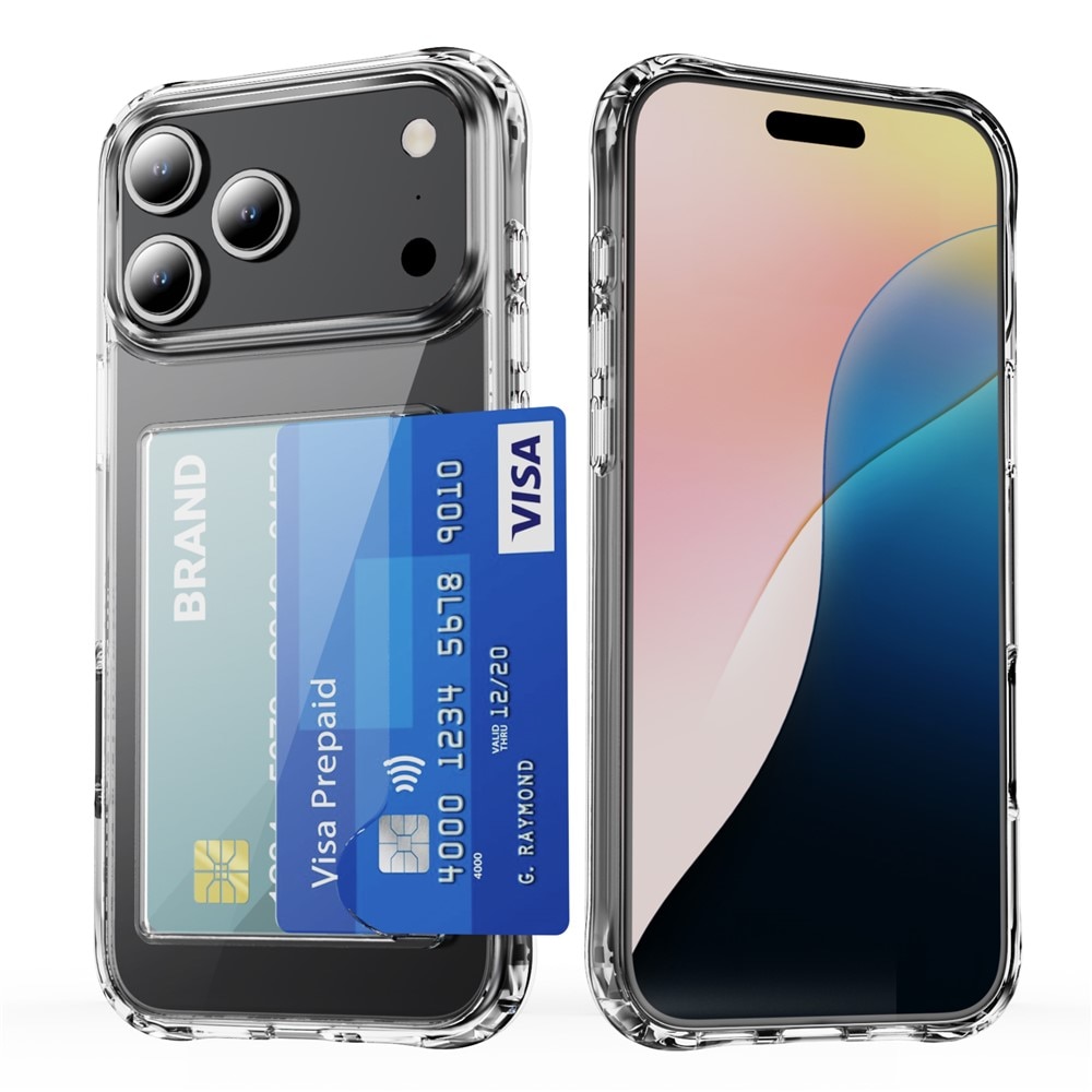 Hybridcase met Cardslot iPhone 17 Pro Max Transparant