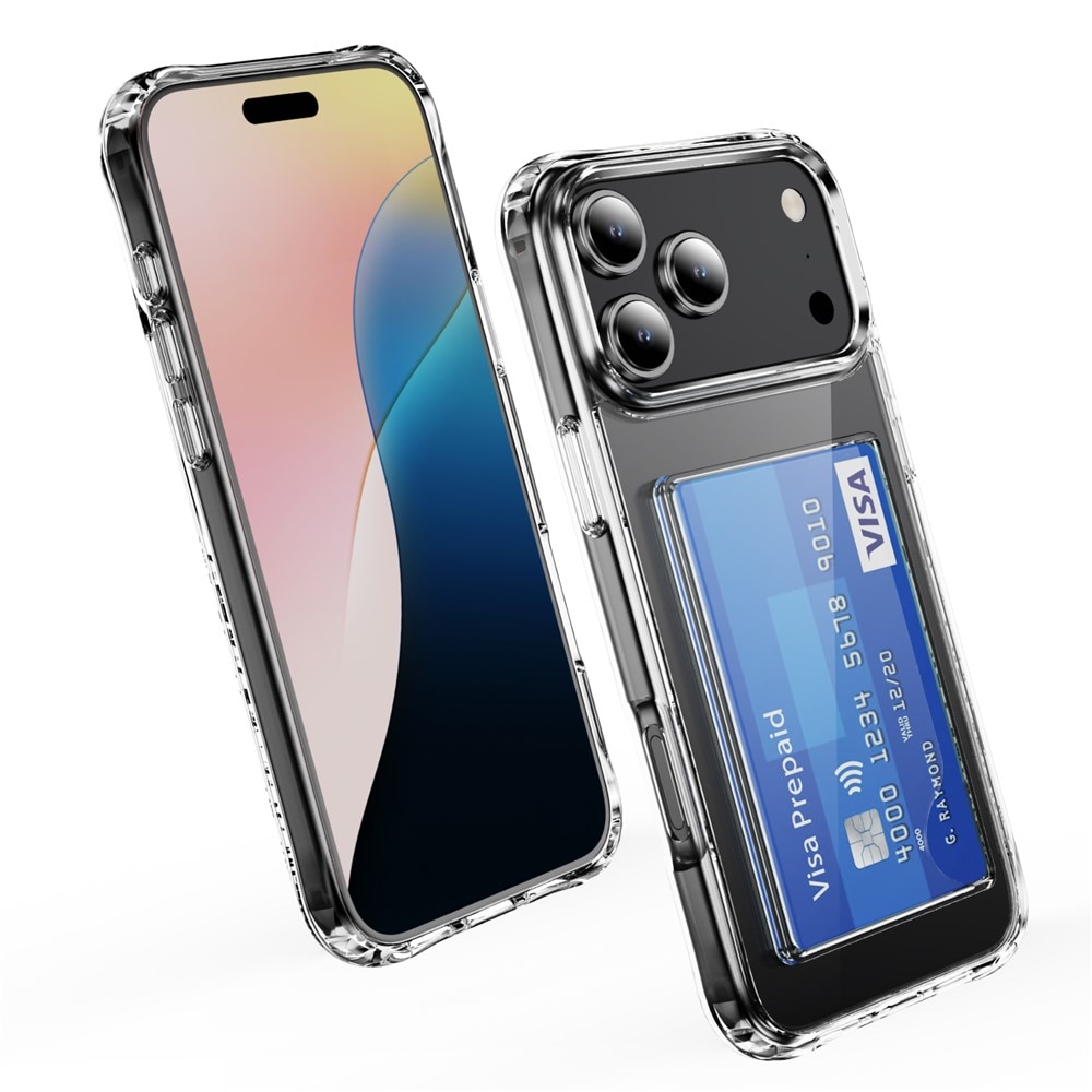 Hybridcase met Cardslot iPhone 17 Pro Max Transparant