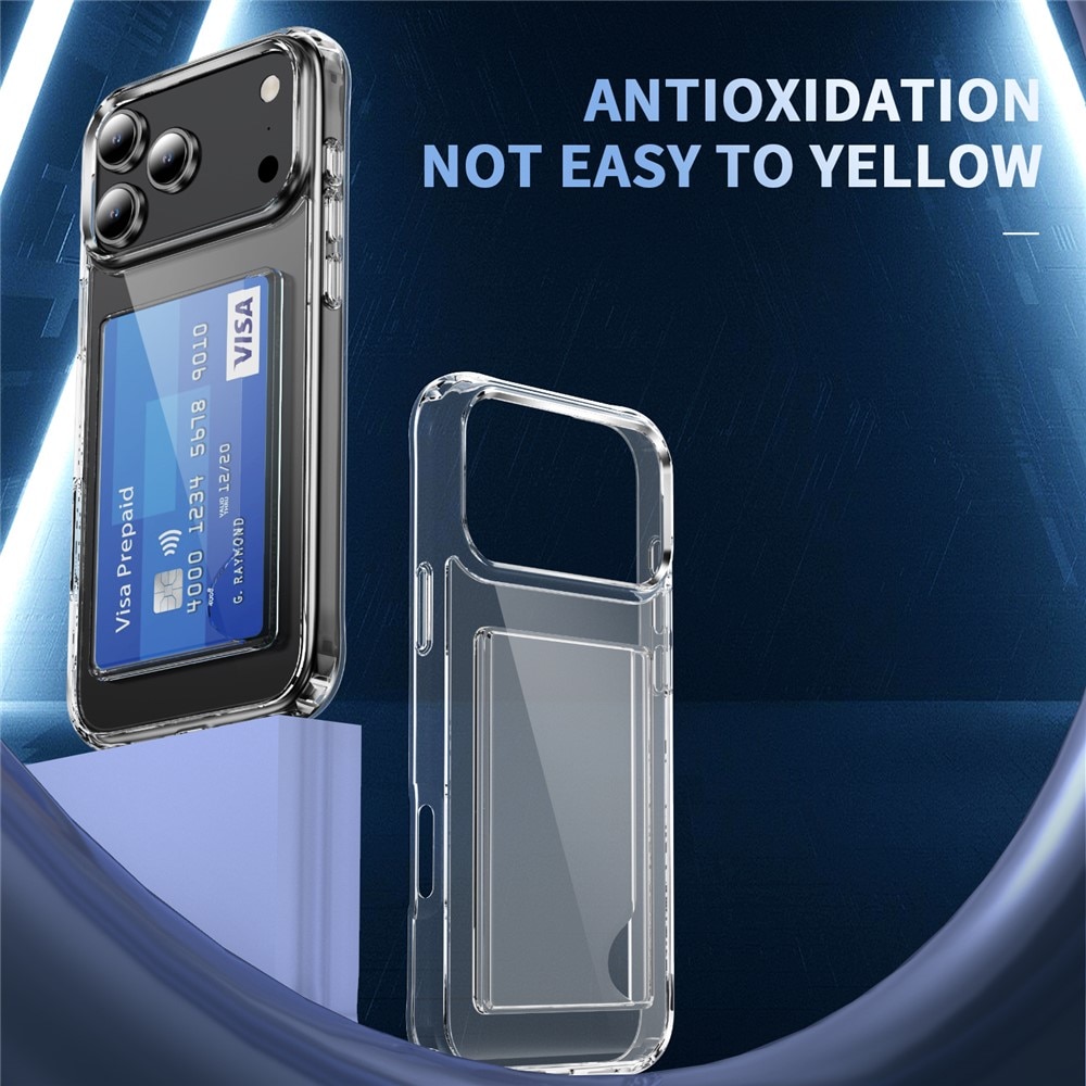 Hybridcase met Cardslot iPhone 17 Pro Max Transparant