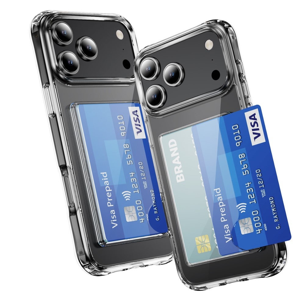 Hybridcase met Cardslot iPhone 17 Pro Max Transparant