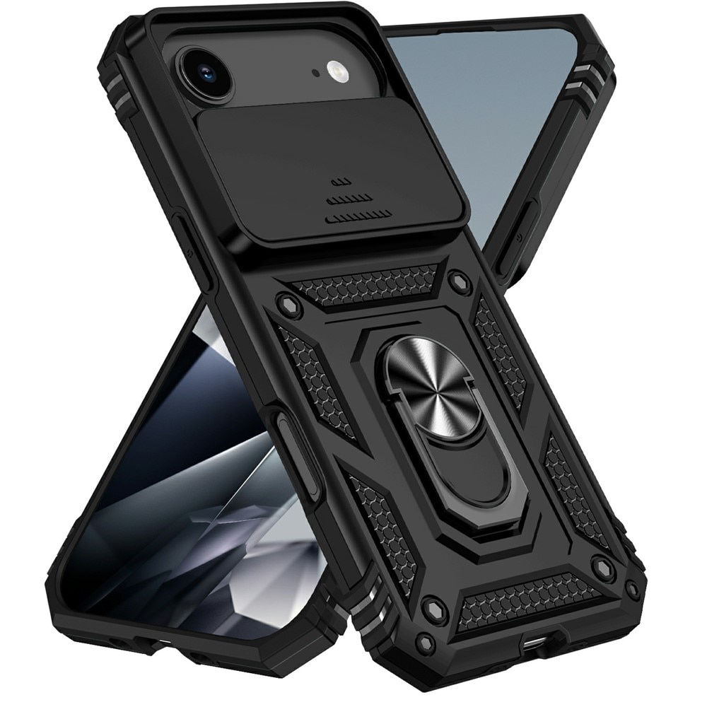 iPhone 17 Air Hybridcase Ring + Camera Protector Zwart