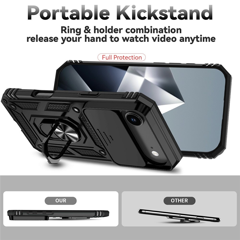 iPhone 17 Air Hybridcase Ring + Camera Protector Zwart