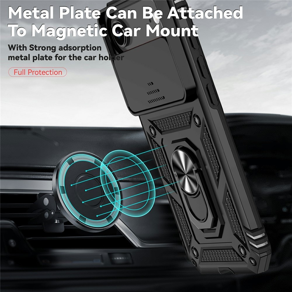 iPhone 17 Air Hybridcase Ring + Camera Protector Zwart