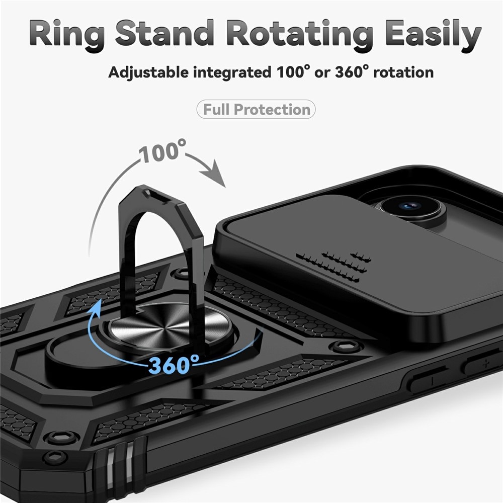 iPhone 17 Air Hybridcase Ring + Camera Protector Zwart