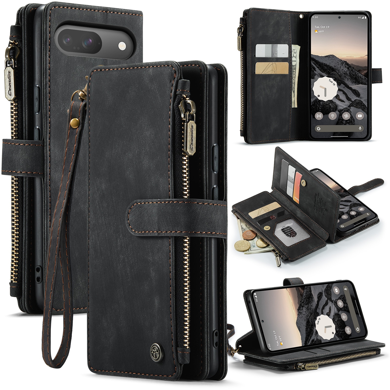 Bookcover hoesje Rits Google Pixel 10 Pro Zwart