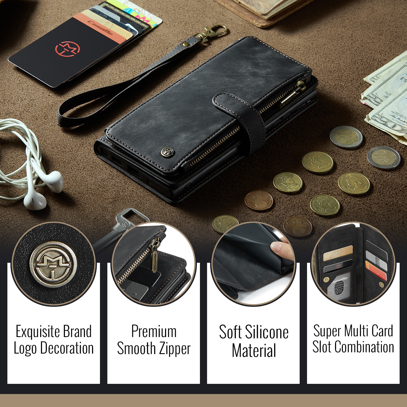 Bookcover hoesje Rits Google Pixel 10 Pro Zwart