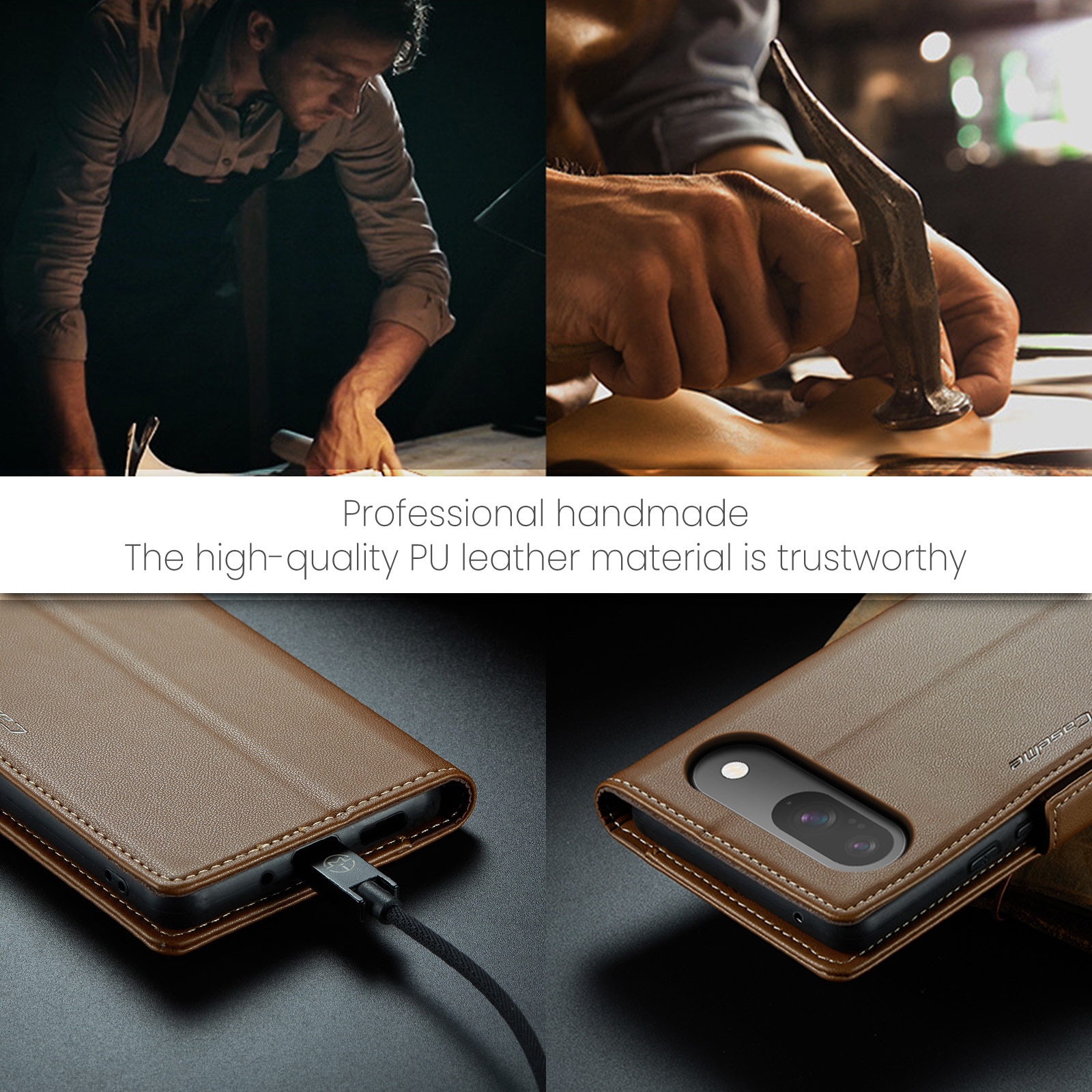 RFID blocking Slim Bookcover Hoesje Google Pixel 10 Pro Bruin