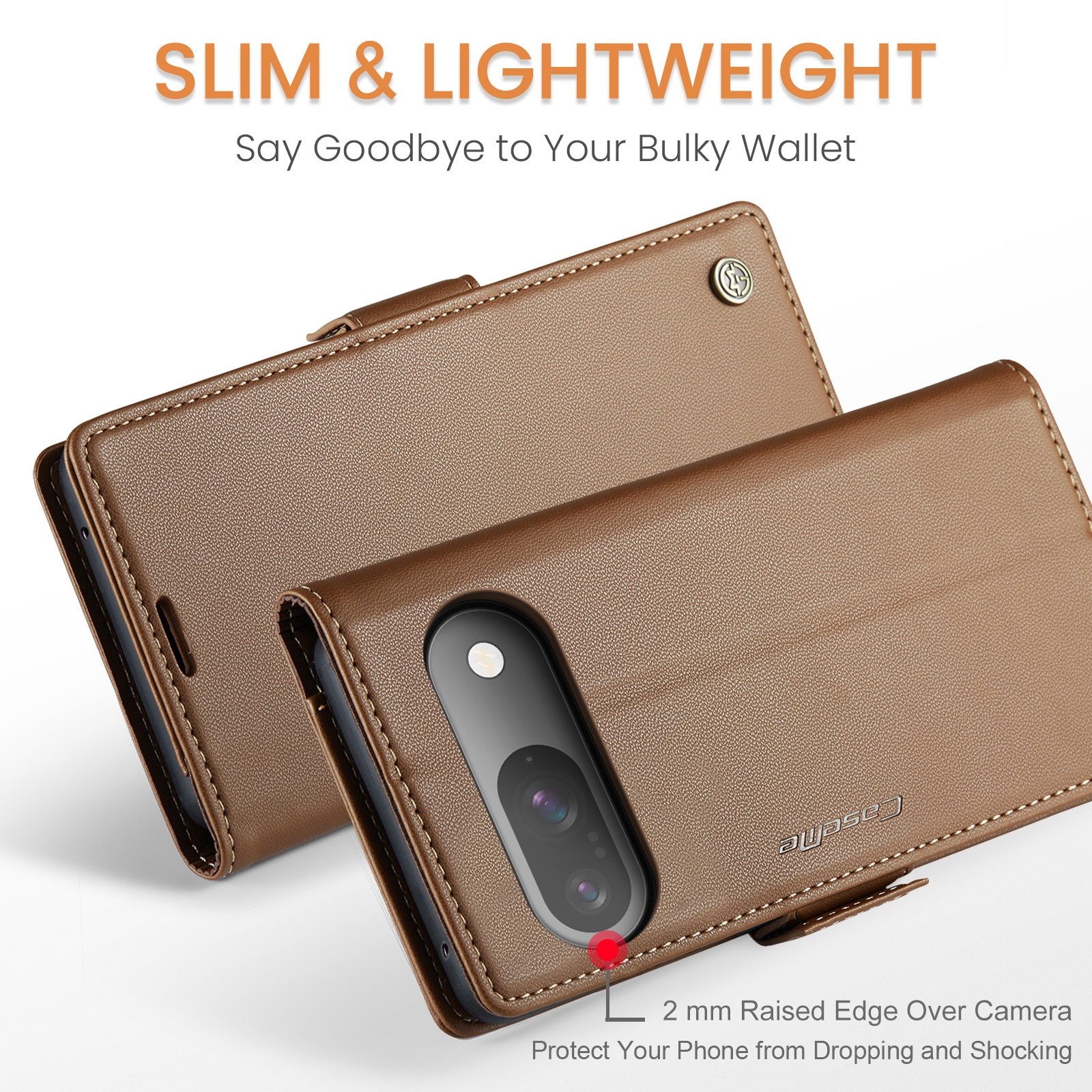 RFID blocking Slim Bookcover Hoesje Google Pixel 10 Pro Bruin