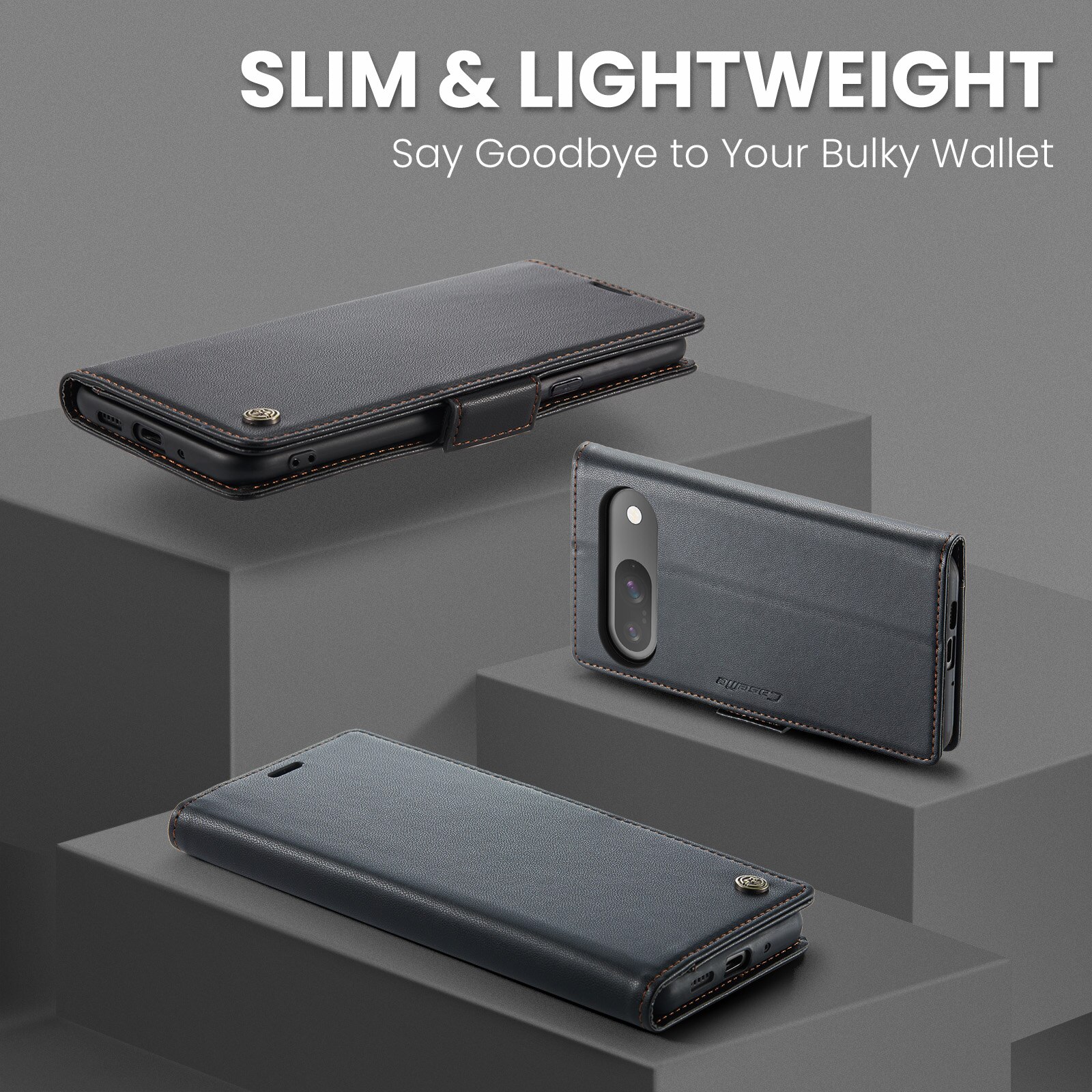 RFID blocking Slim Bookcover Hoesje Google Pixel 10 Pro Zwart
