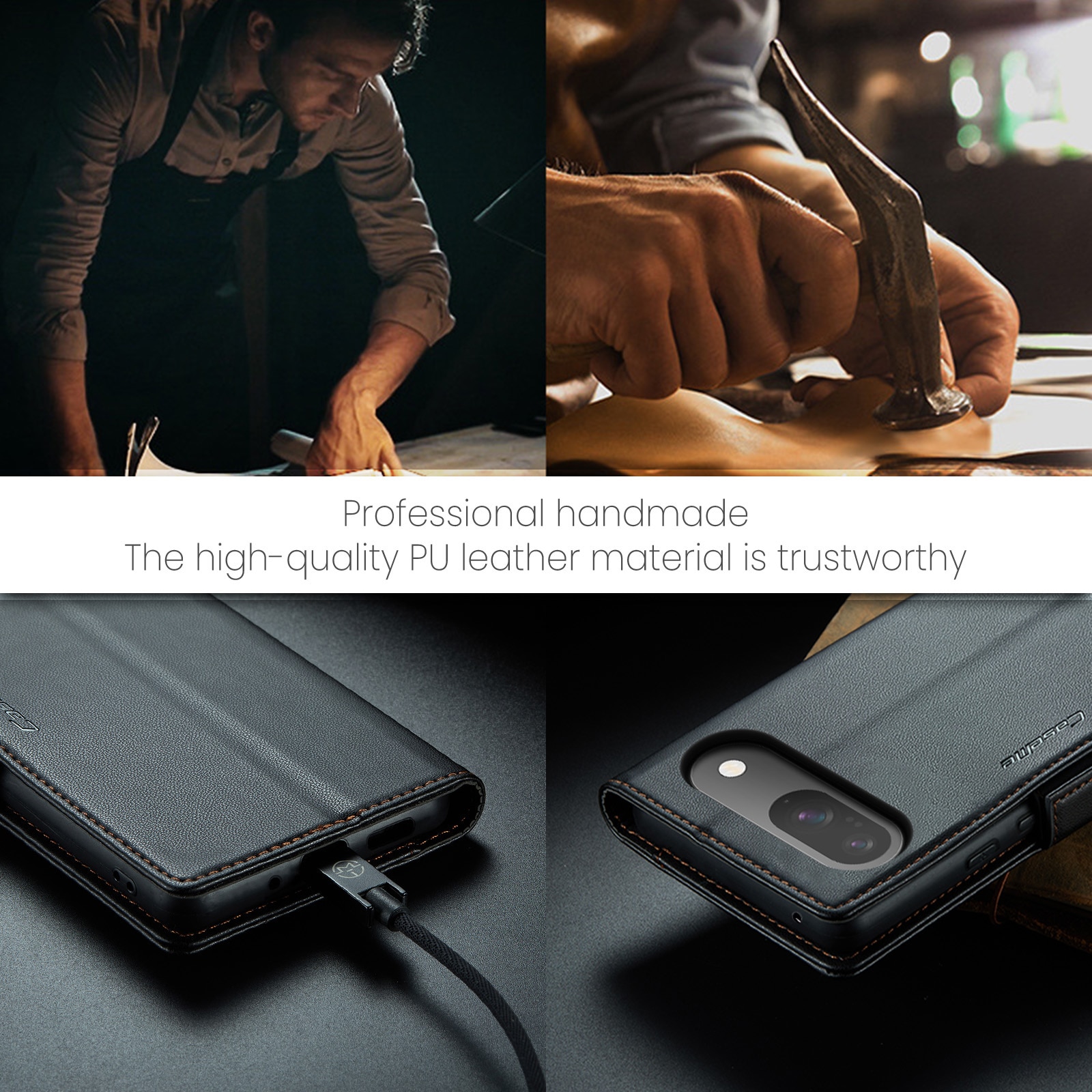 RFID blocking Slim Bookcover Hoesje Google Pixel 10 Pro Zwart