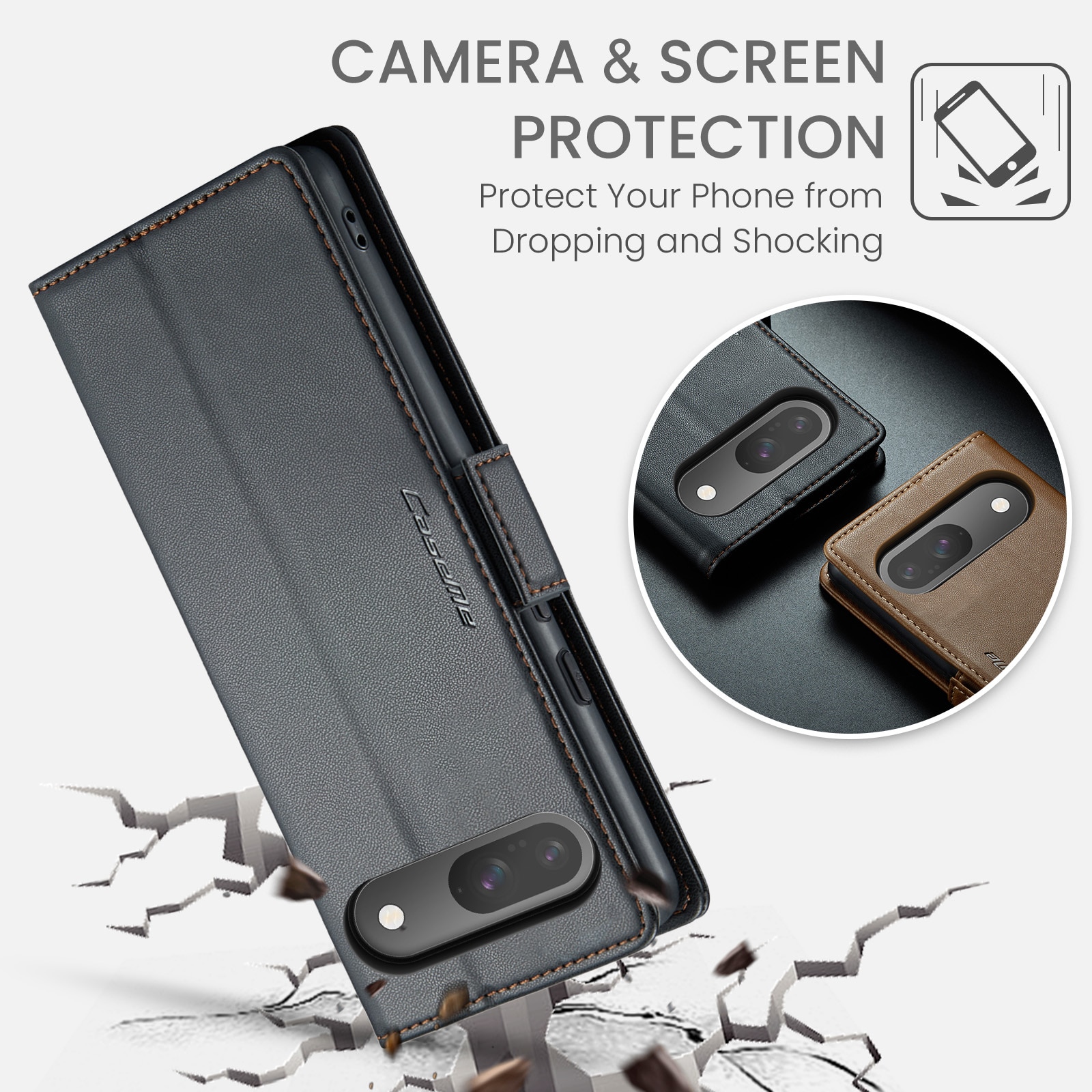 RFID blocking Slim Bookcover Hoesje Google Pixel 10 Pro Zwart