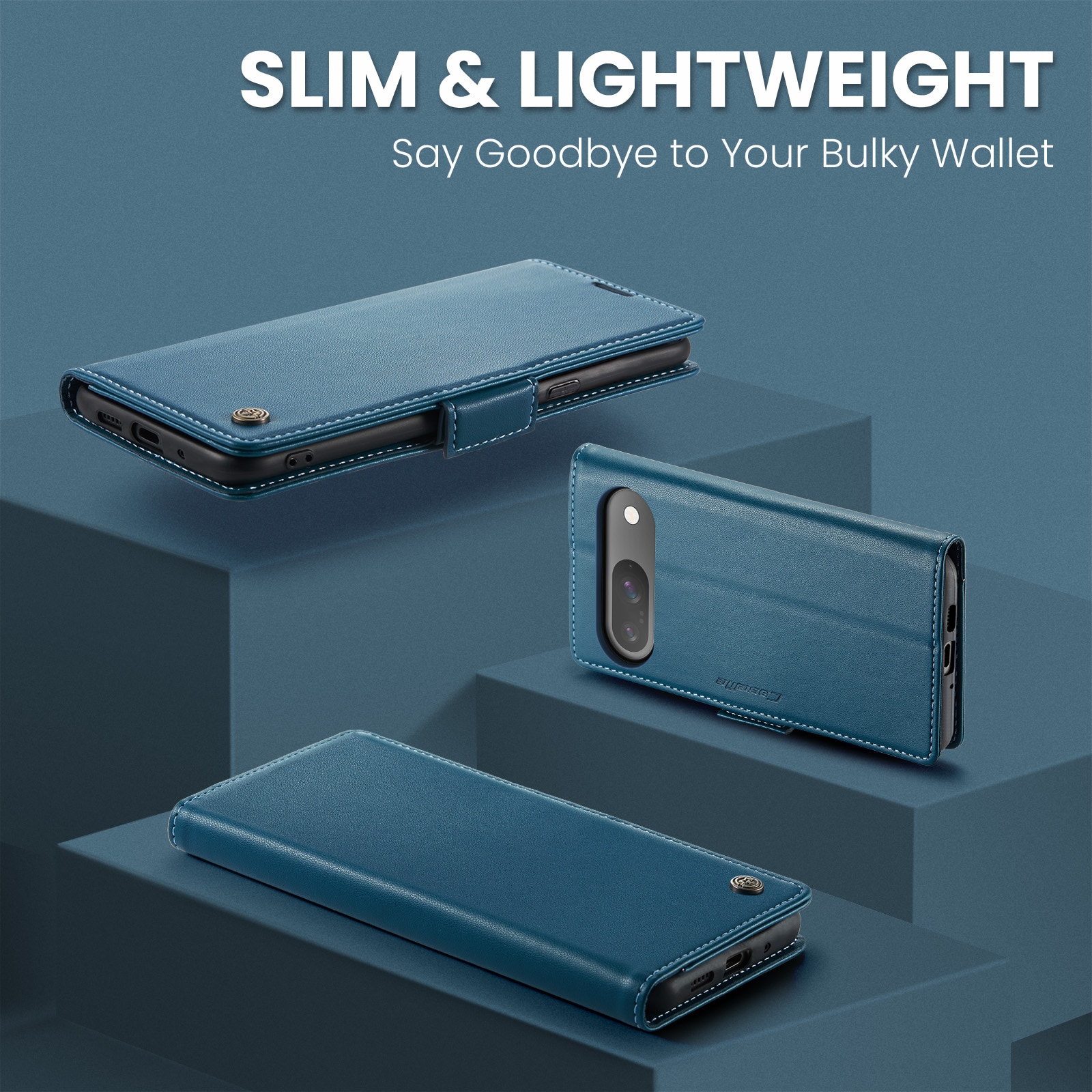 RFID blocking Slim Bookcover Hoesje Google Pixel 10 Pro Blauw
