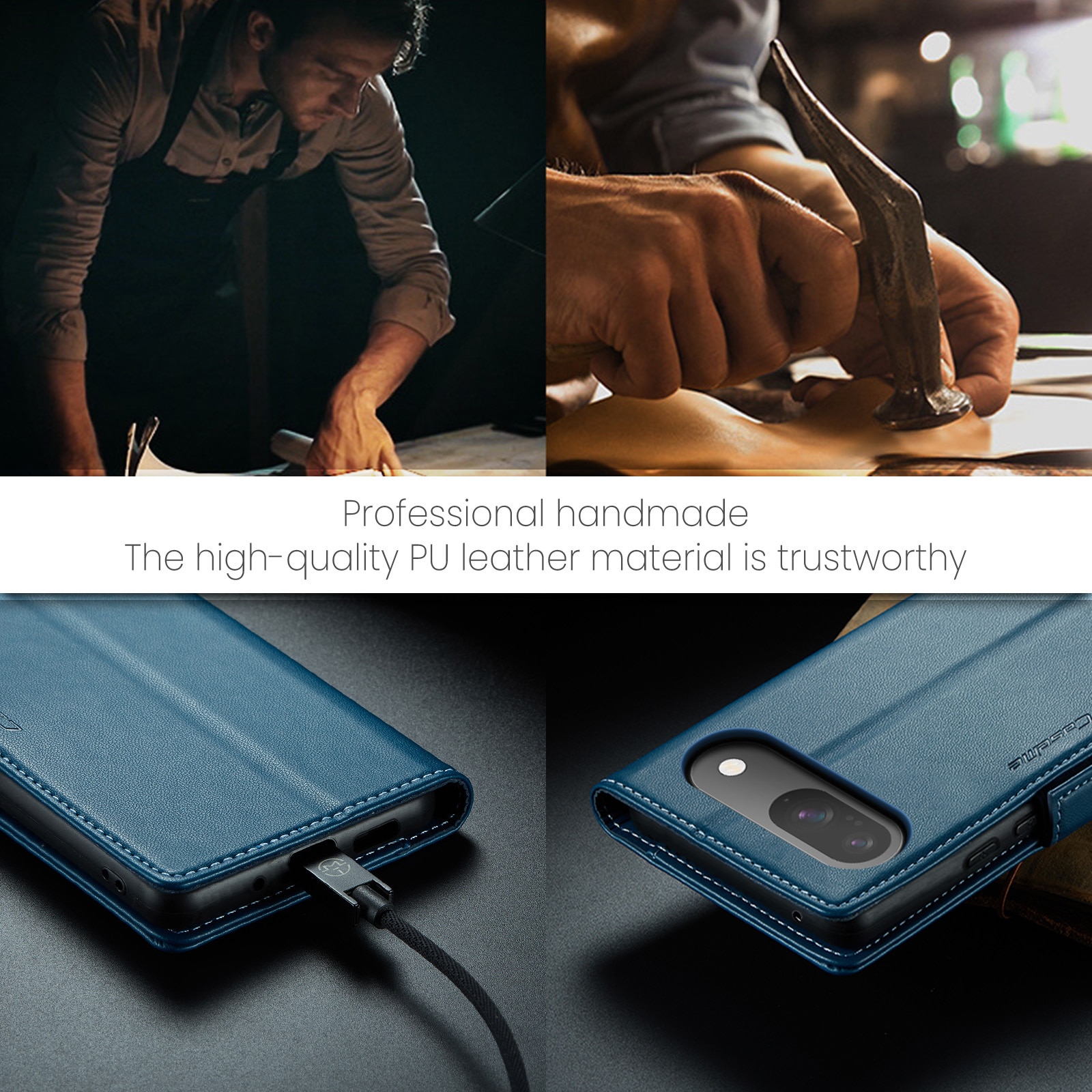 RFID blocking Slim Bookcover Hoesje Google Pixel 10 Pro Blauw