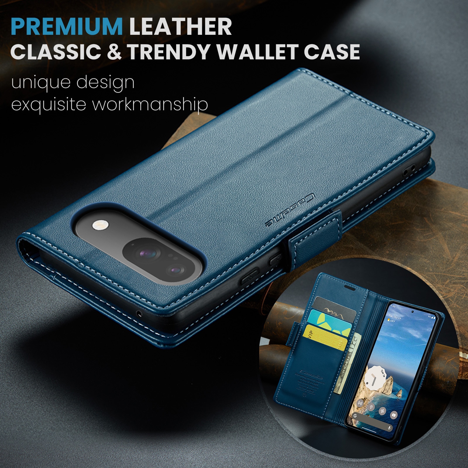 RFID blocking Slim Bookcover Hoesje Google Pixel 10 Pro Blauw