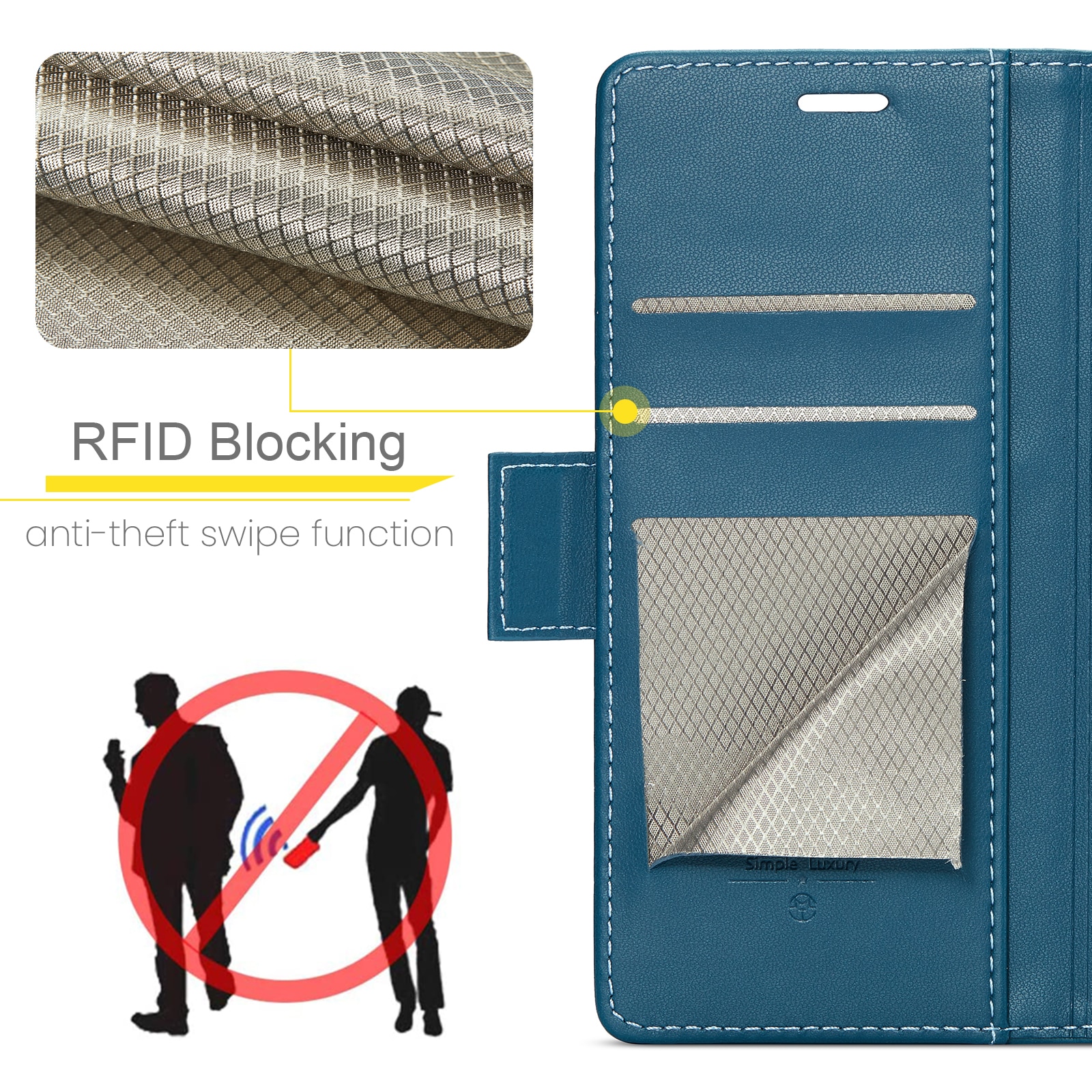 RFID blocking Slim Bookcover Hoesje Google Pixel 10 Pro Blauw