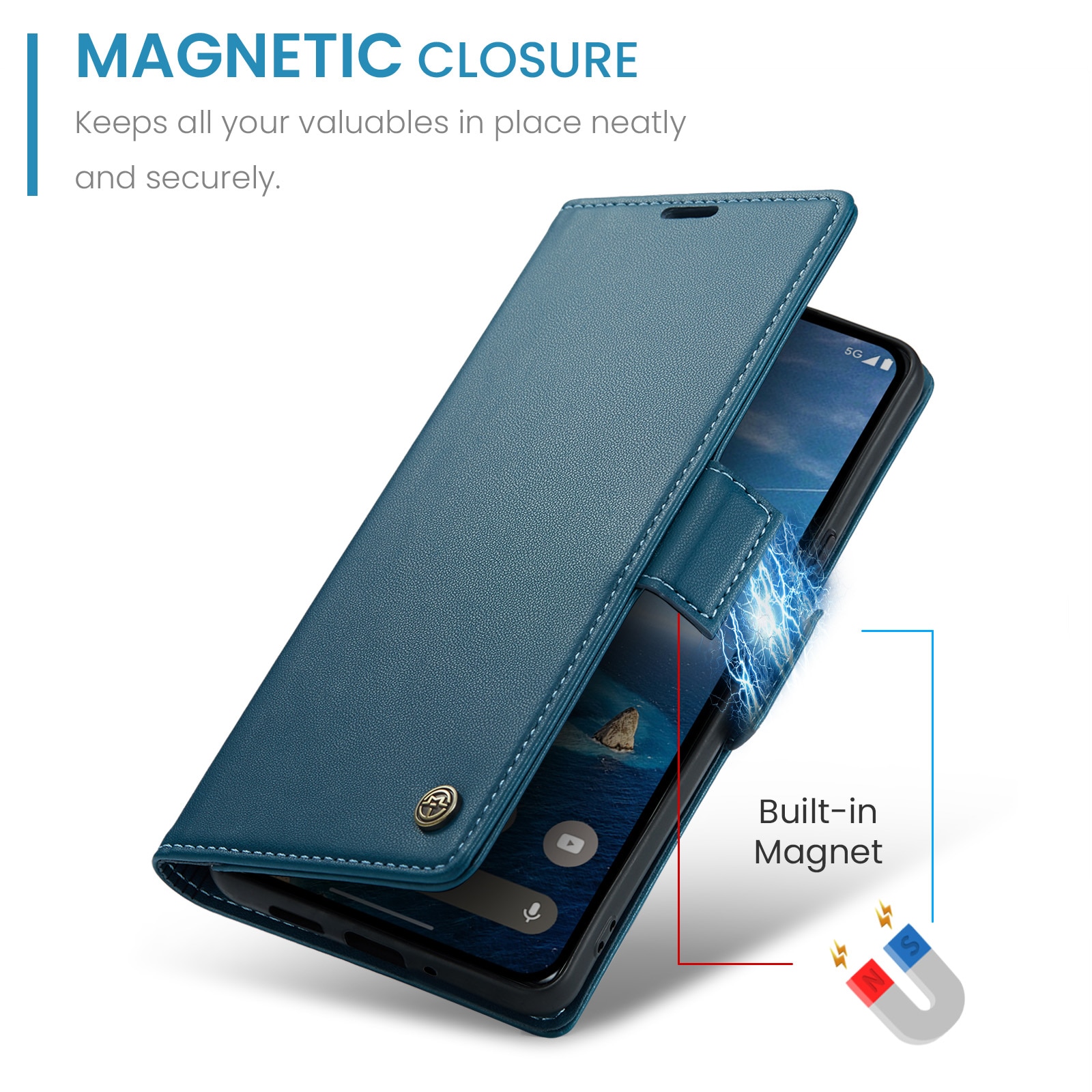 RFID blocking Slim Bookcover Hoesje Google Pixel 10 Pro Blauw