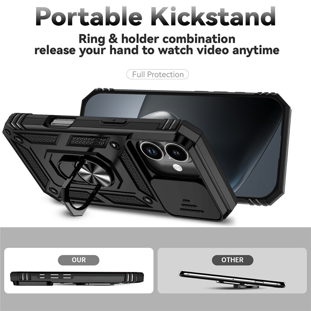 iPhone 17 Hybridcase Ring + Camera Protector Zwart