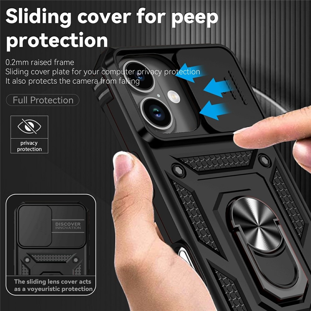 iPhone 17 Hybridcase Ring + Camera Protector Zwart
