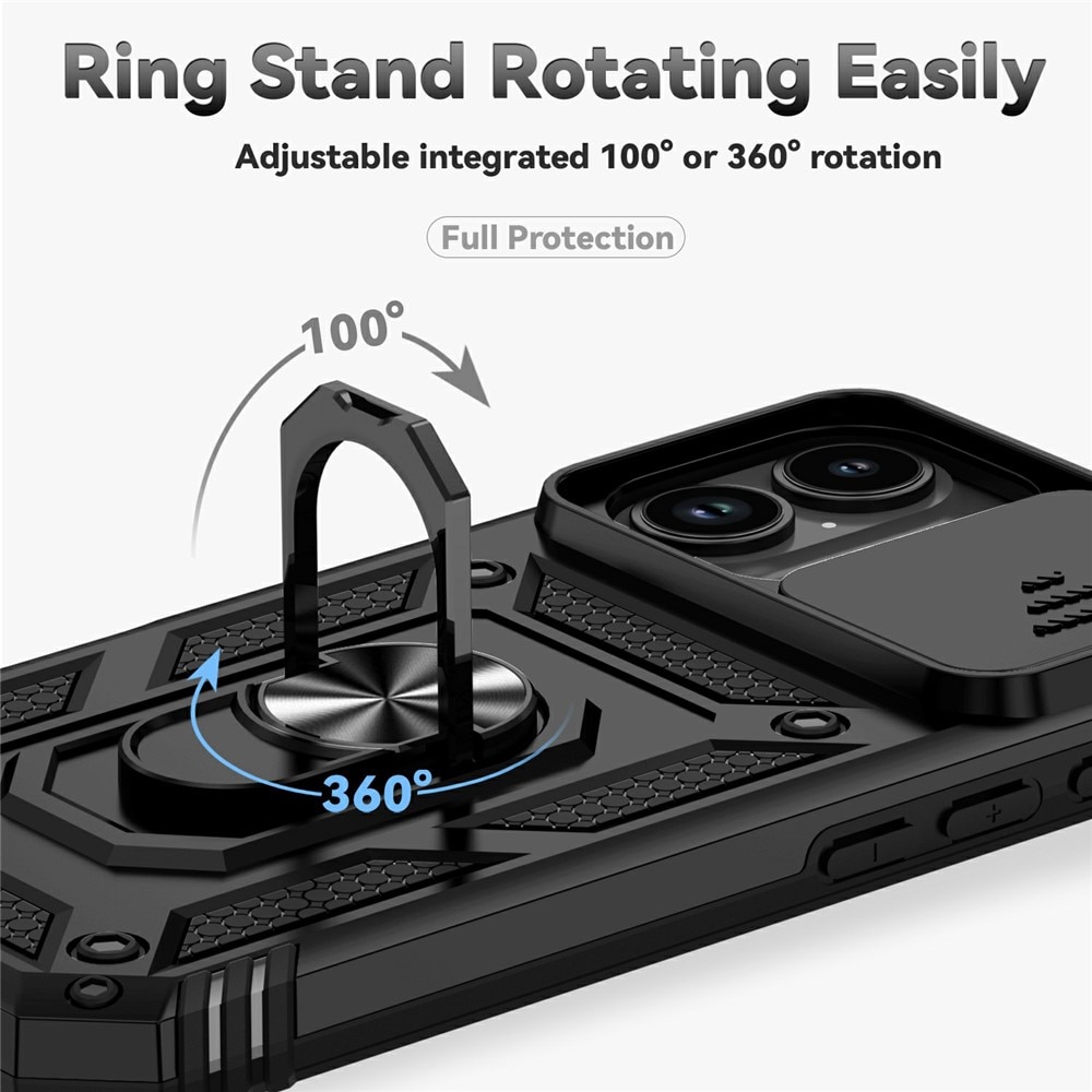 iPhone 17 Hybridcase Ring + Camera Protector Zwart