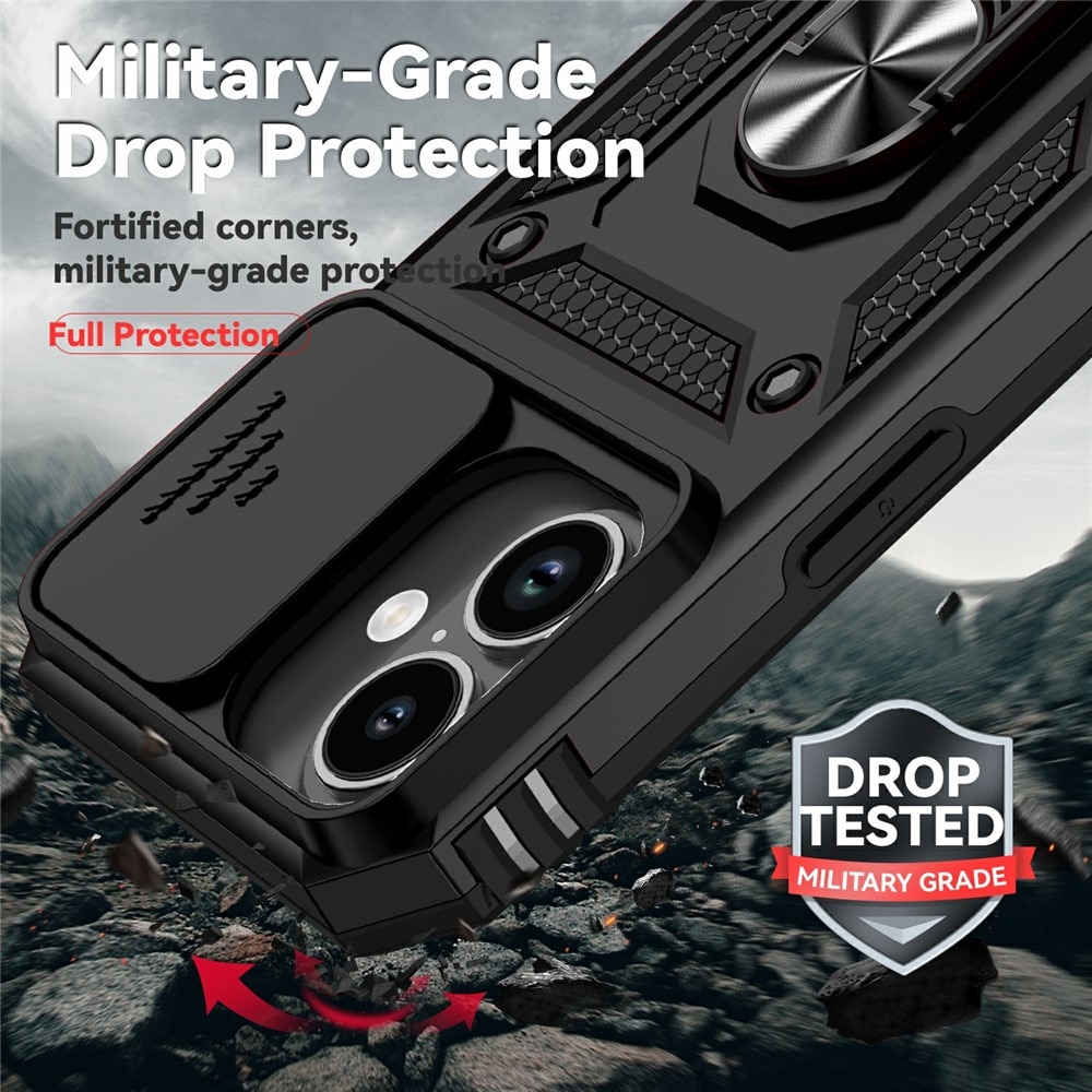 iPhone 17 Hybridcase Ring + Camera Protector Zwart
