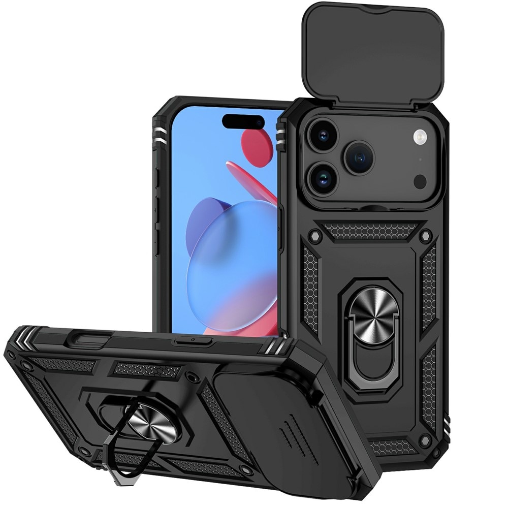 iPhone 17 Pro Hybridcase Ring + Camera Protector Zwart