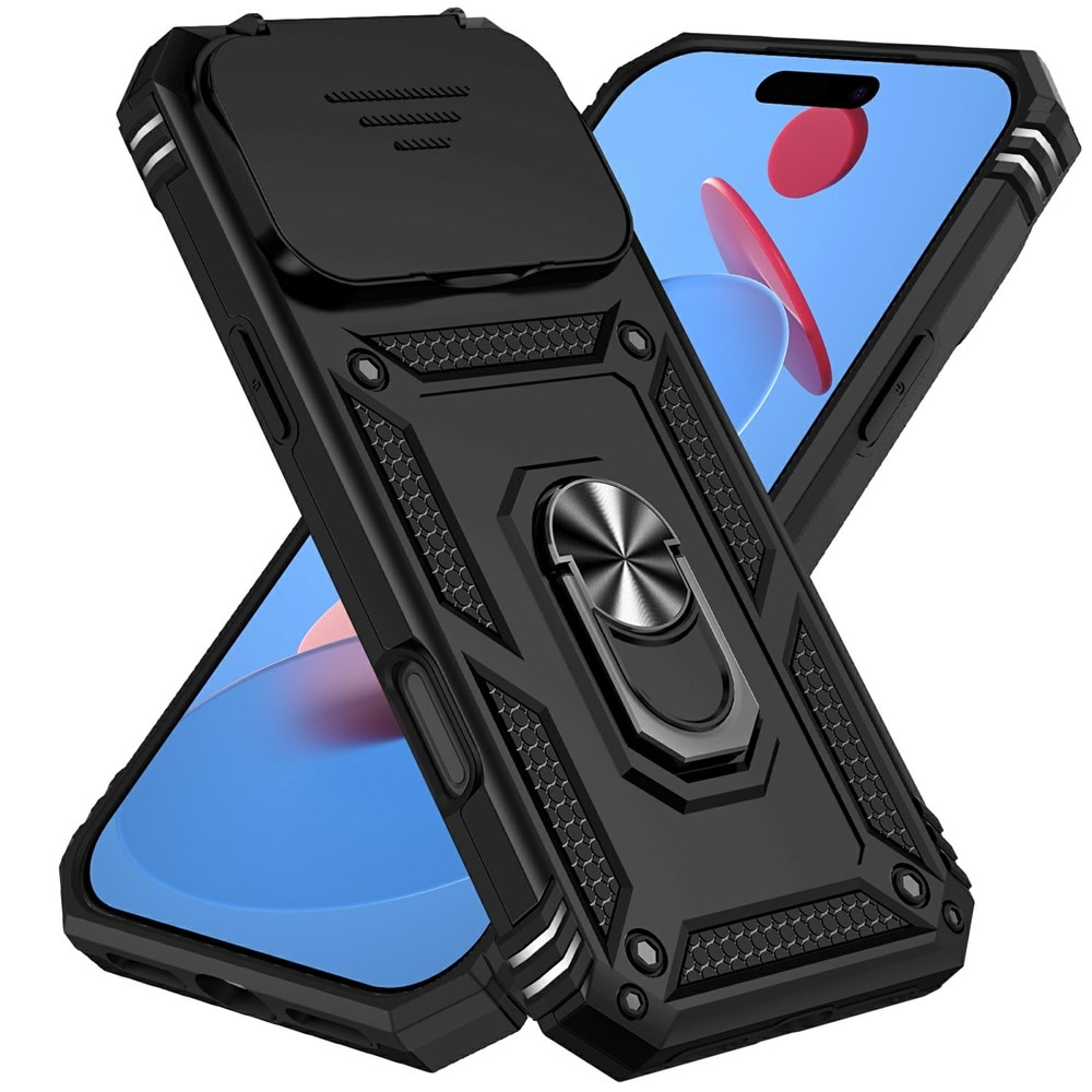 iPhone 17 Pro Hybridcase Ring + Camera Protector Zwart