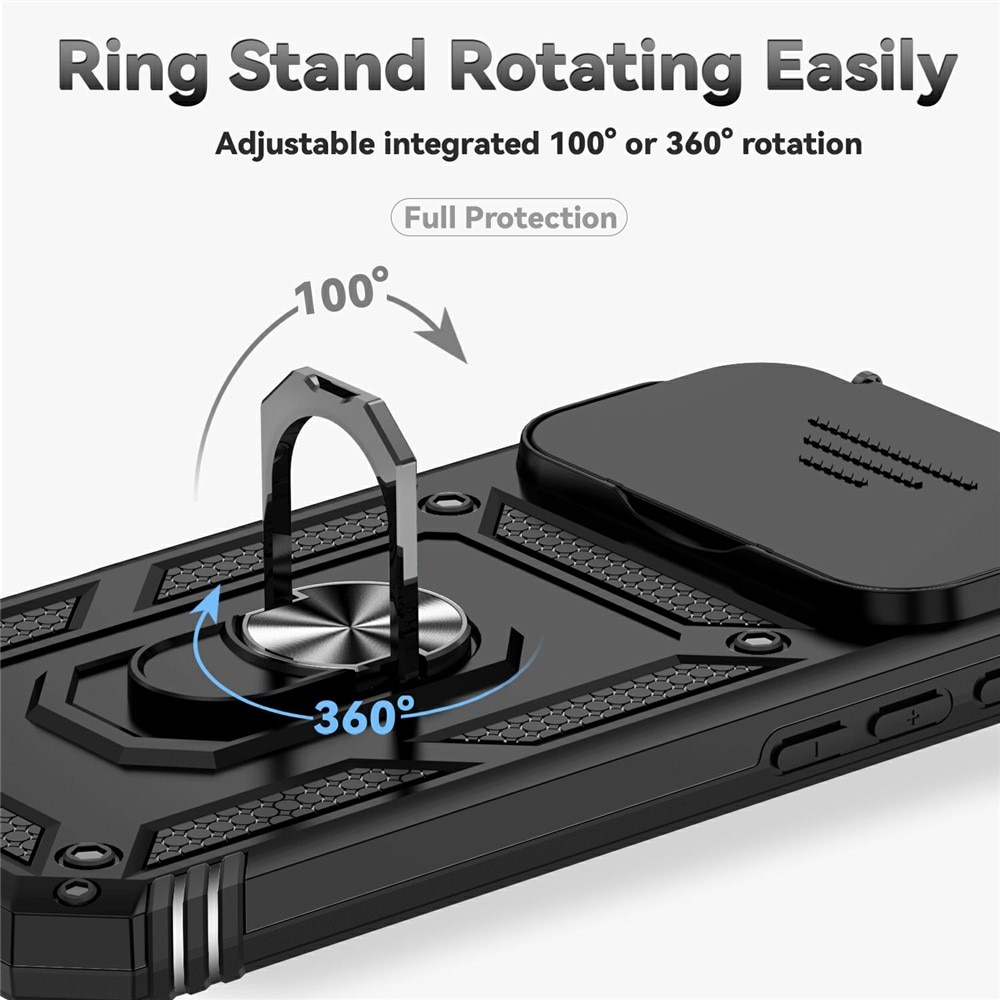 iPhone 17 Pro Hybridcase Ring + Camera Protector Zwart