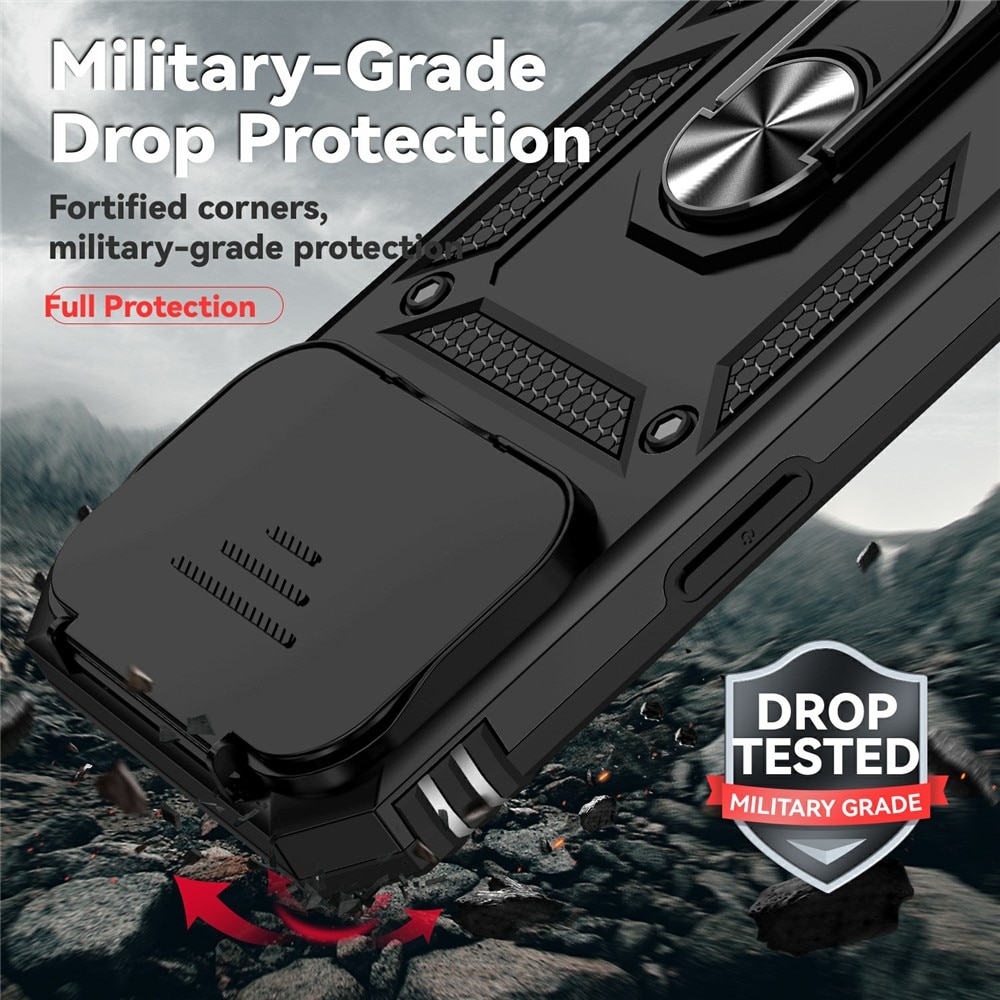 iPhone 17 Pro Hybridcase Ring + Camera Protector Zwart