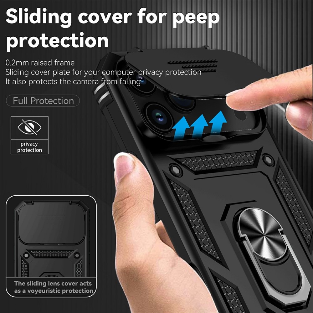 iPhone 17 Pro Max Hybridcase Ring + Camera Protector Zwart