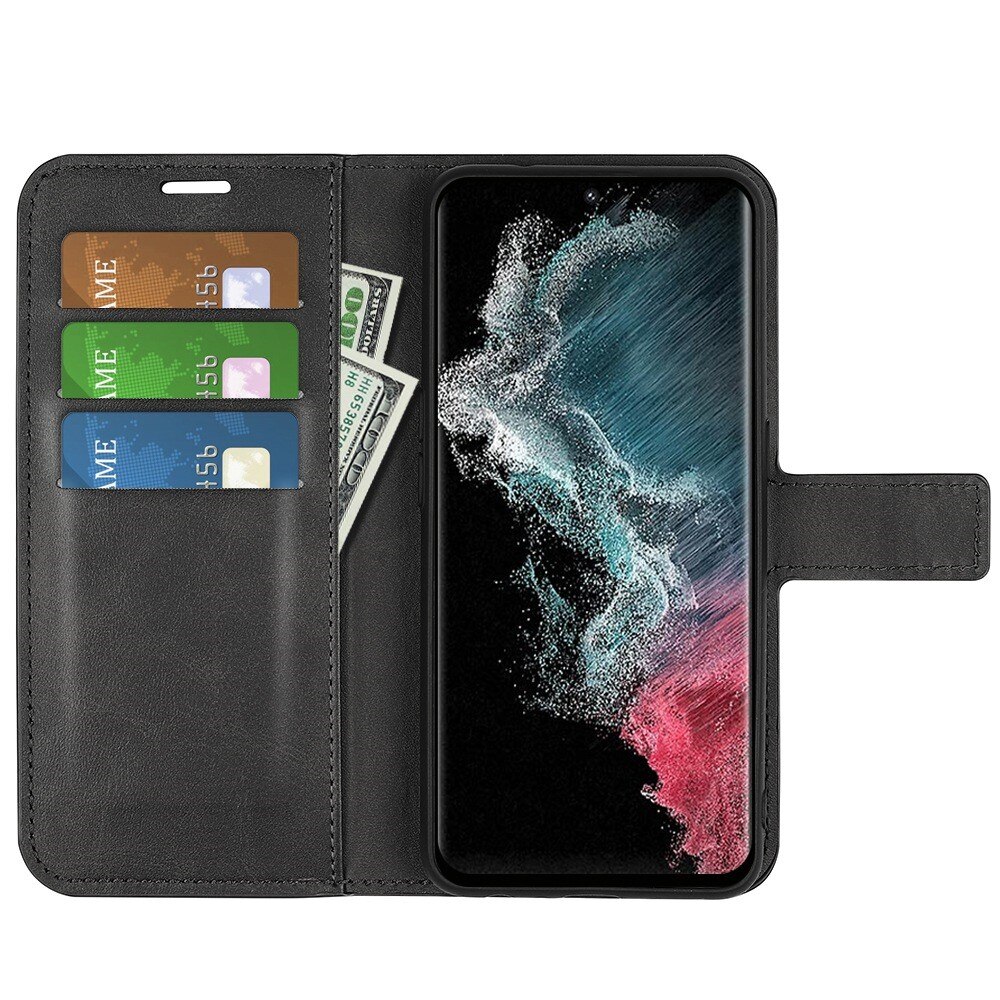 Samsung Galaxy S23 Ultra Leather Wallet Zwart