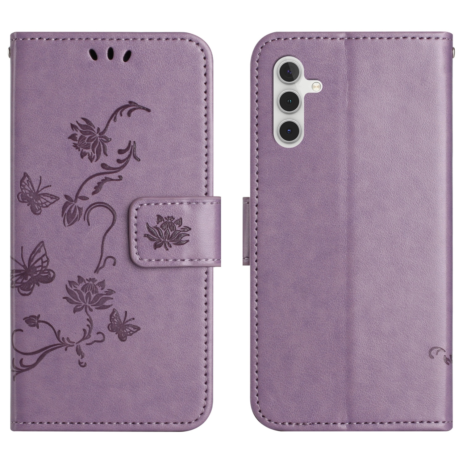 Samsung Galaxy S25 FE Leren vlinderhoesje Paars