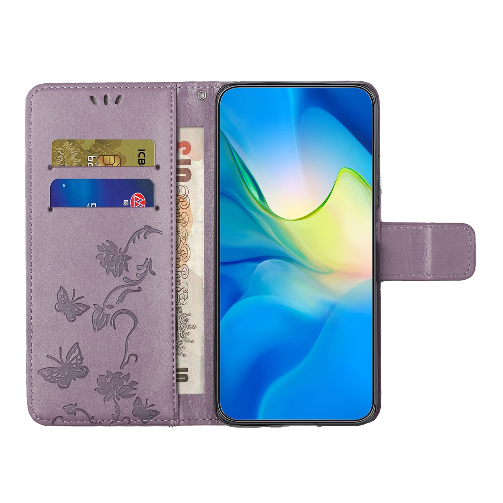Samsung Galaxy S25 FE Leren vlinderhoesje Paars