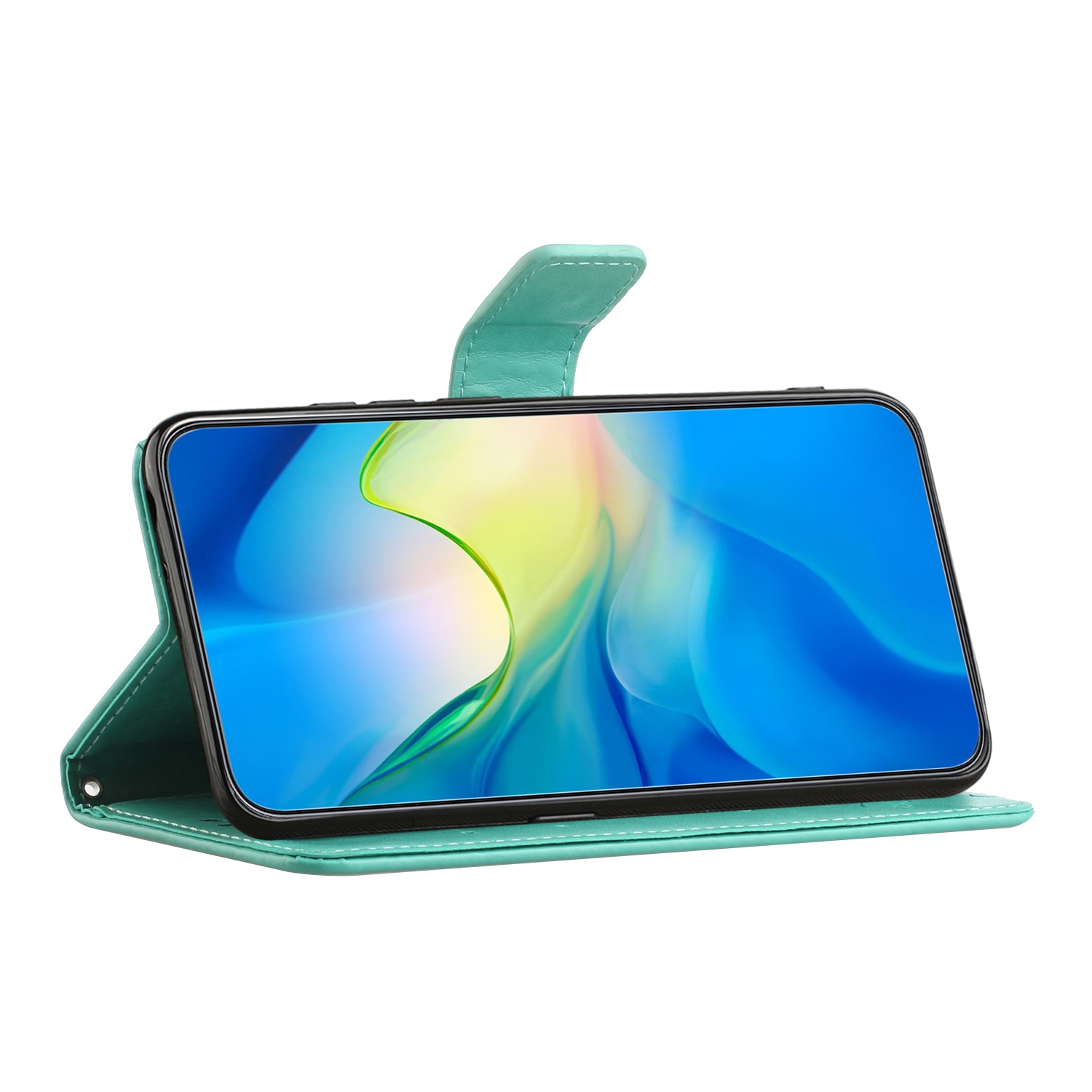 Samsung Galaxy S25 FE Leren vlinderhoesje Groen