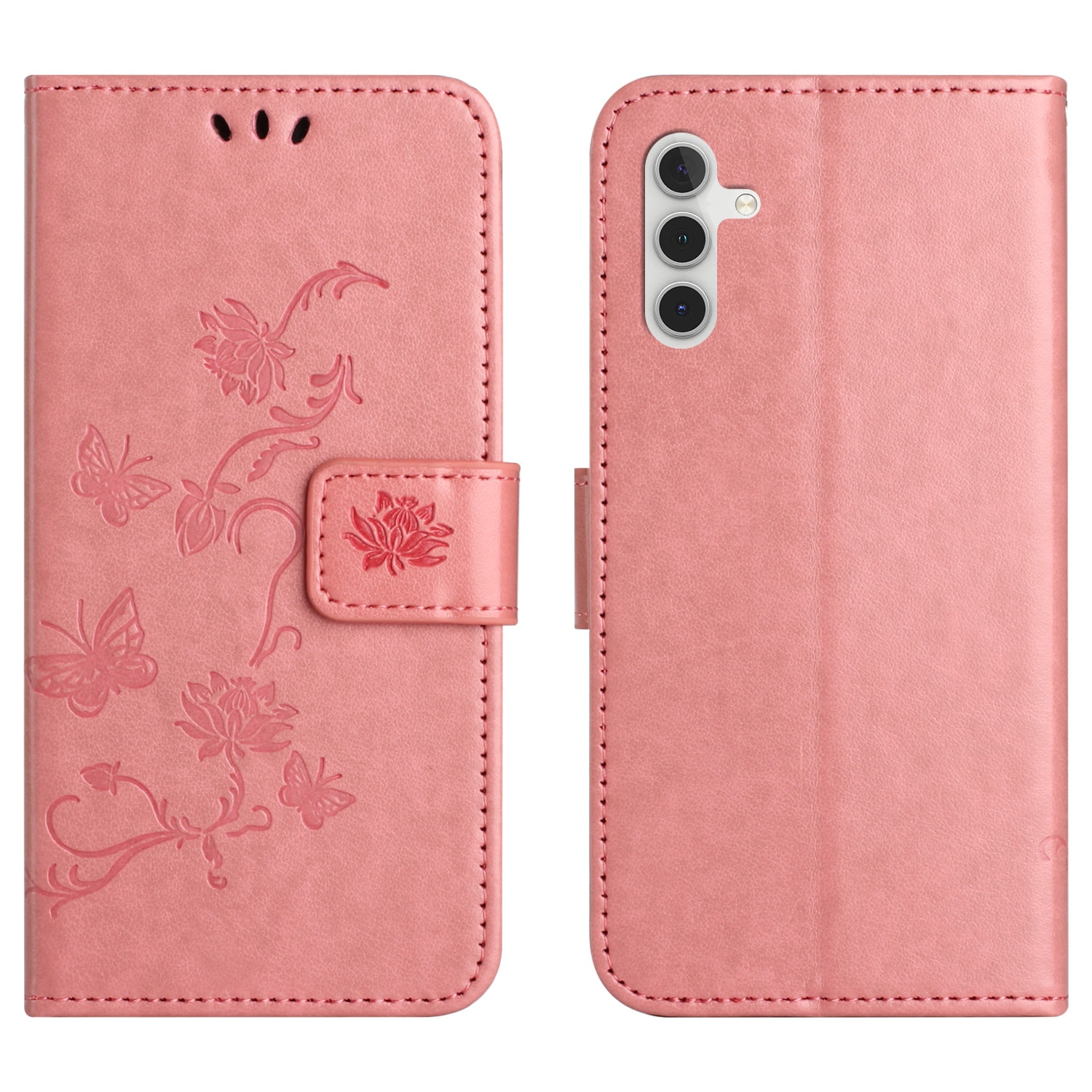 Samsung Galaxy S25 FE Leren vlinderhoesje Roze