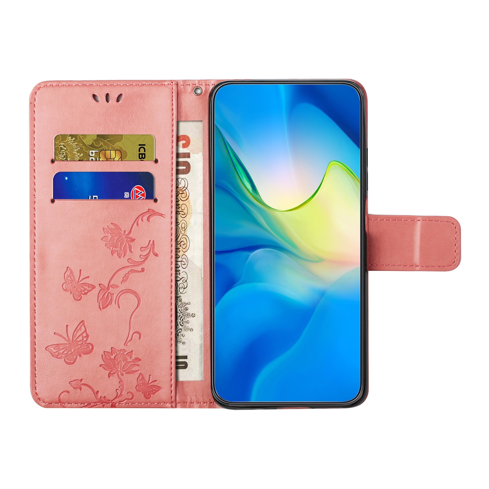 Samsung Galaxy S25 FE Leren vlinderhoesje Roze
