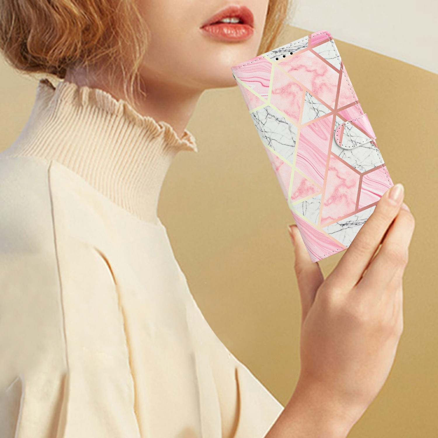 Samsung Galaxy S25 FE Smartphonehoesje roze marmer