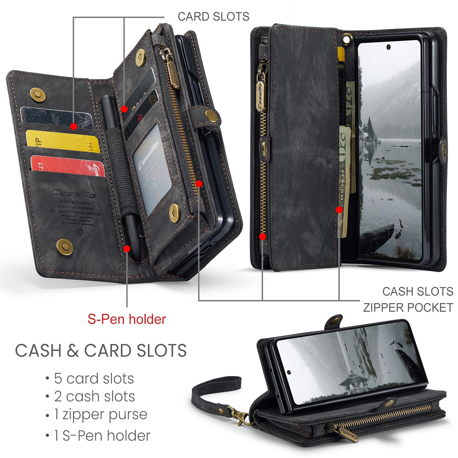 Multi-slot hoesje Samsung Galaxy Z Fold 7 Grijs