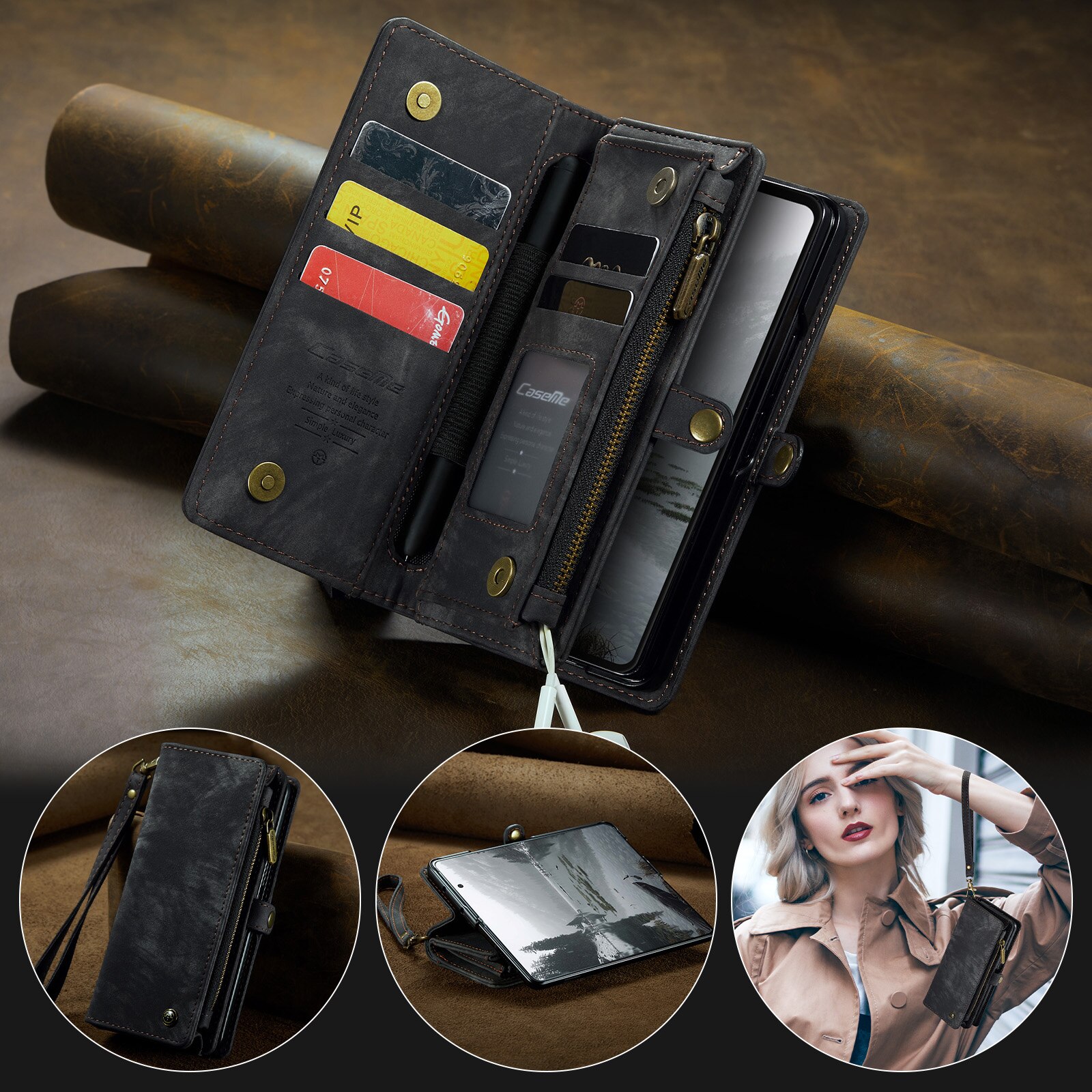 Multi-slot hoesje Samsung Galaxy Z Fold 7 Grijs