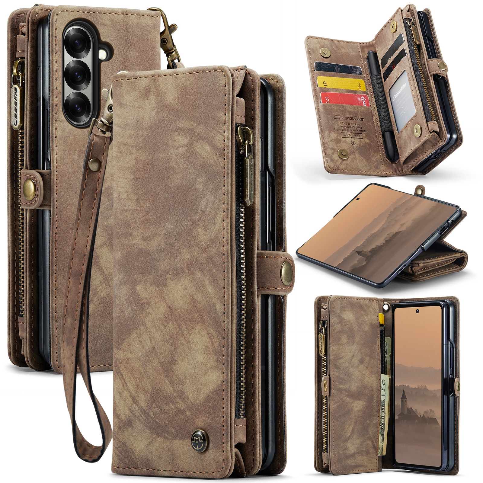 Multi-slot hoesje Samsung Galaxy Z Fold 7 Bruin