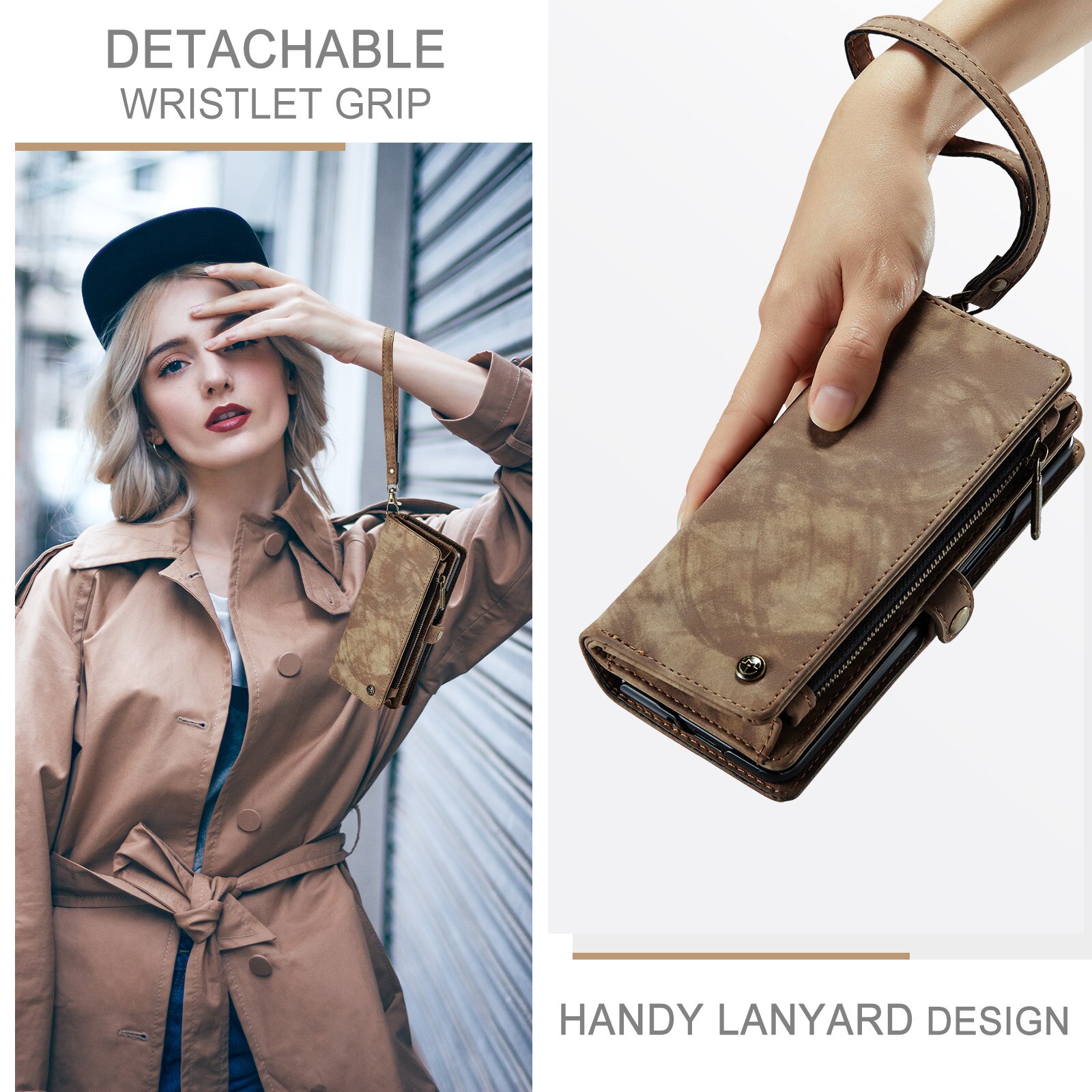 Multi-slot hoesje Samsung Galaxy Z Fold 7 Bruin