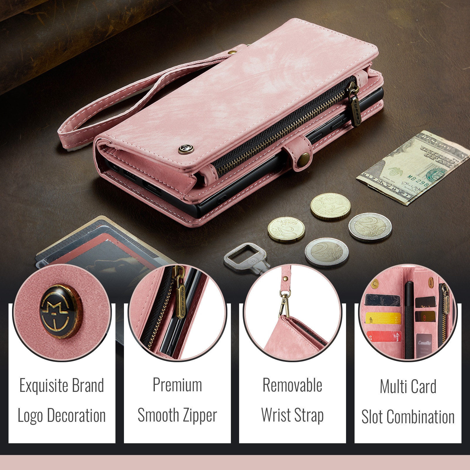 Multi-slot hoesje Samsung Galaxy Z Fold 7 Roze