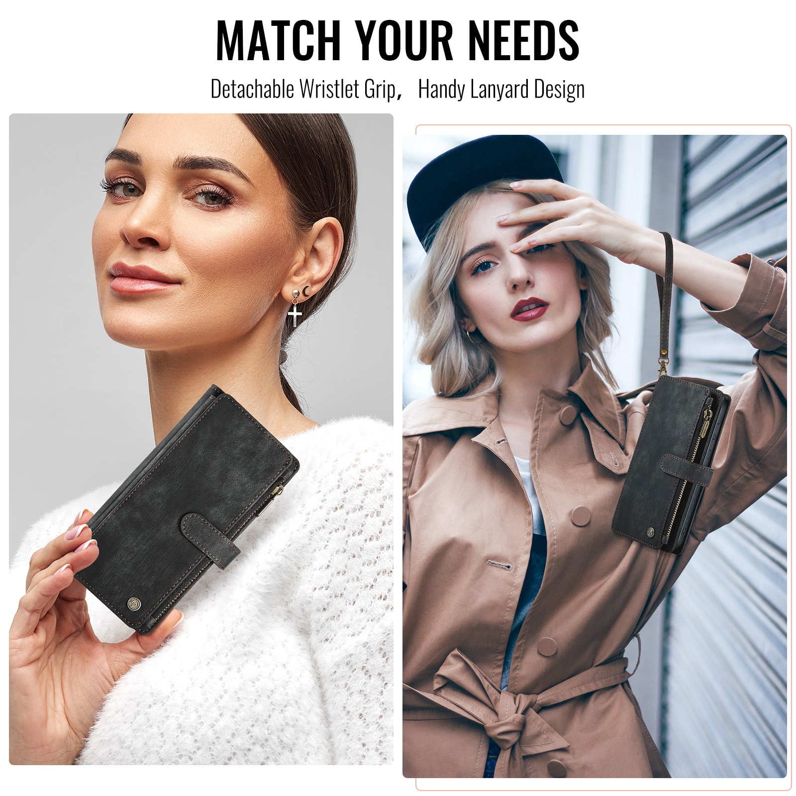 Bookcover hoesje Rits Samsung Galaxy Z Fold 7 zwart