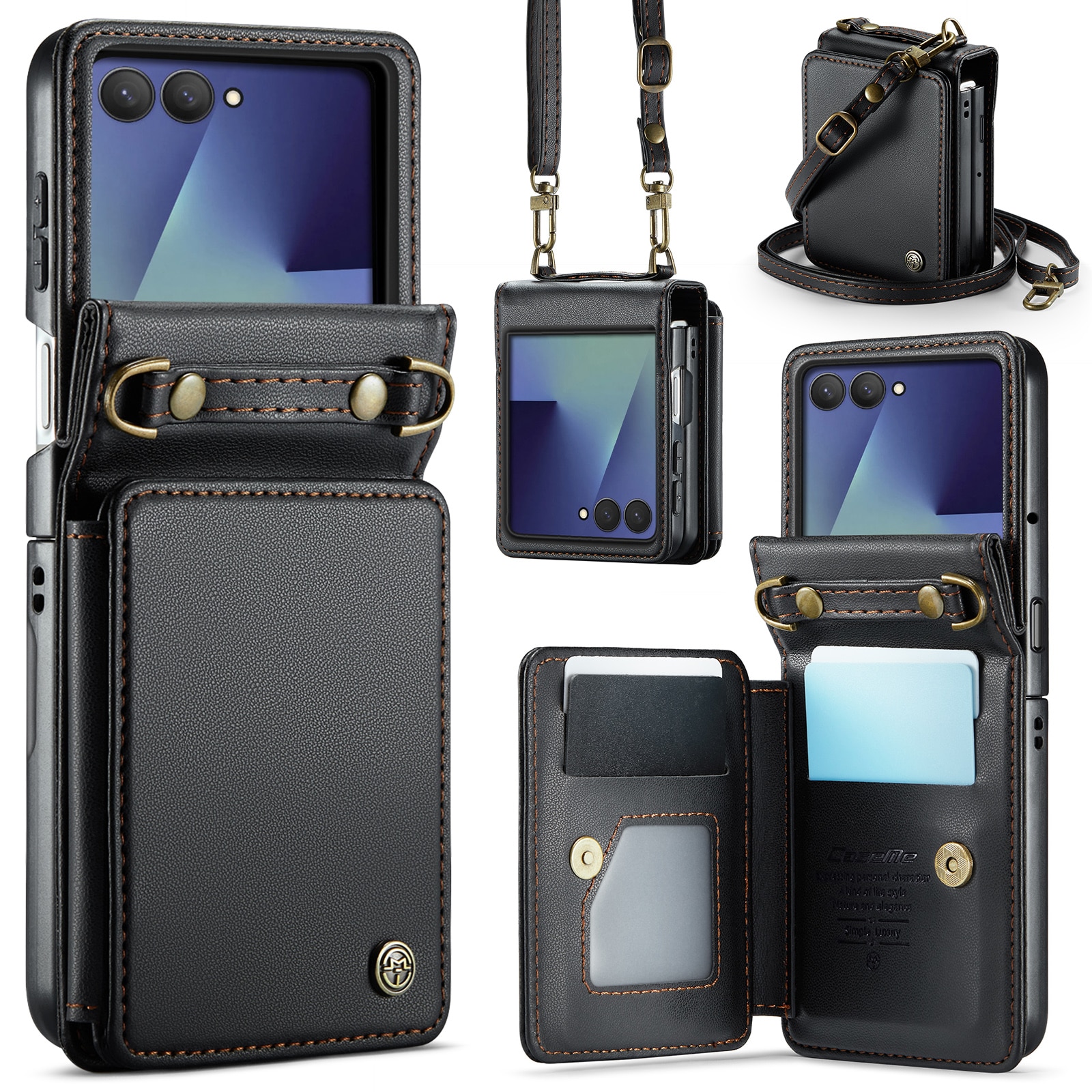 RFID blocking Portemonnee hoesje Samsung Galaxy Z Flip 7 Zwart