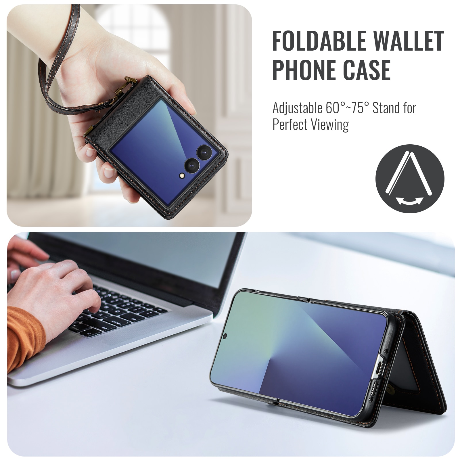RFID blocking Portemonnee hoesje Samsung Galaxy Z Flip 7 Zwart