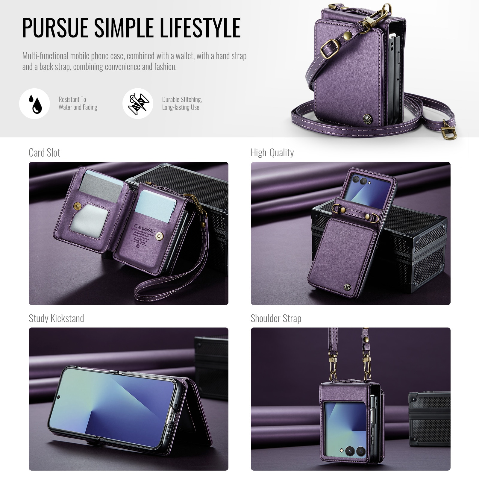 RFID blocking Portemonnee hoesje Samsung Galaxy Z Flip 7 Paars